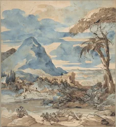 Landschap met vissers